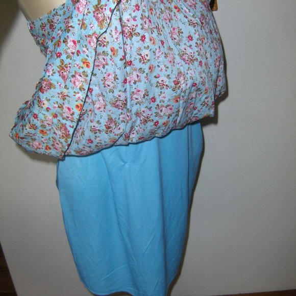 DEB Strapless Blue Floral Dress Juniors 13 - Picture 11 of 12